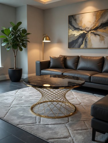 Black gold coffee table - gold,