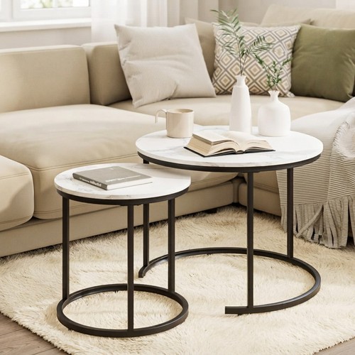 Round coffee tables set - round,