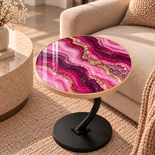 Luxury round pink - &, gold