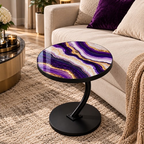 Luxury round purple gold - &,
