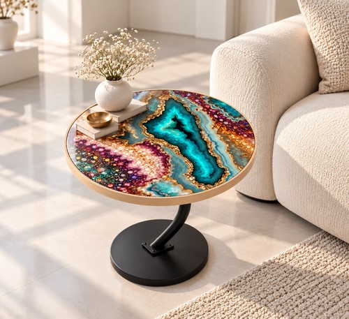 Luxury round turquoise gold - &,