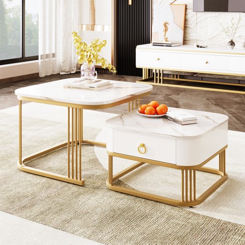 Square nesting coffee table - nesting,