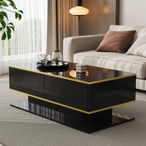 Led coffee table storage - table,
