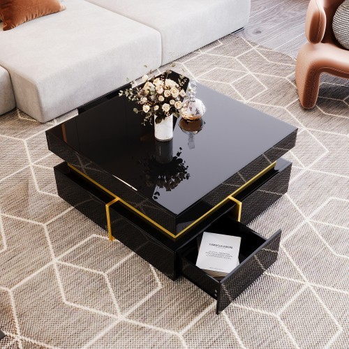 Coffee table high - coffee, high-gloss