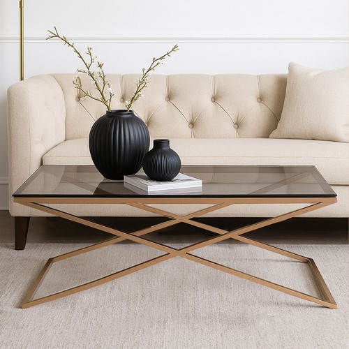 Black glass top and gold - gold, criss