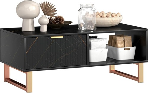 Marble effect coffee table - marble,