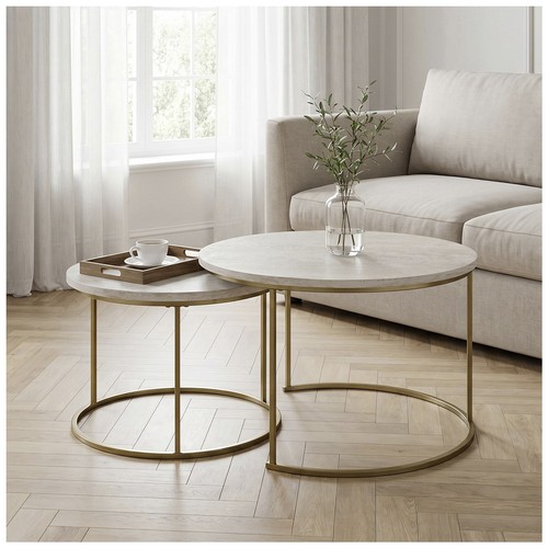 Round nesting table set - set, of