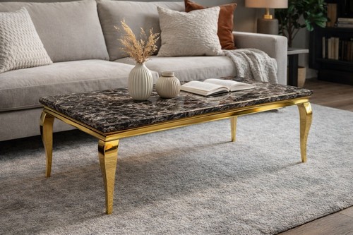 Gold marble coffee table - coffee,