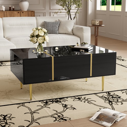 Black high gloss coffee table - gloss,